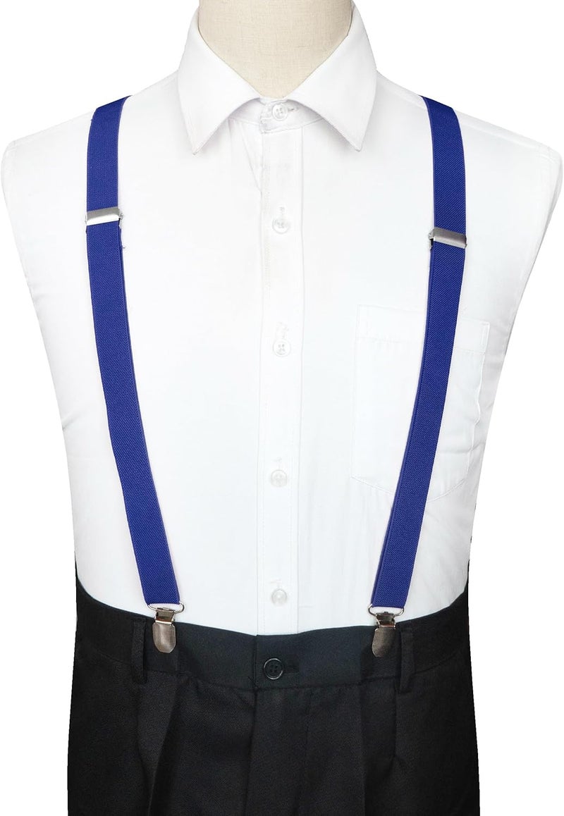 RBOCOTT Mens Solid Color Suspender with 4 Clips Adjustable Braces - Image 2